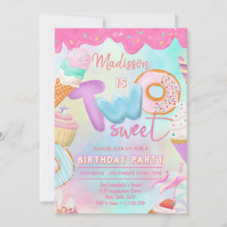 two is so sweet invitation