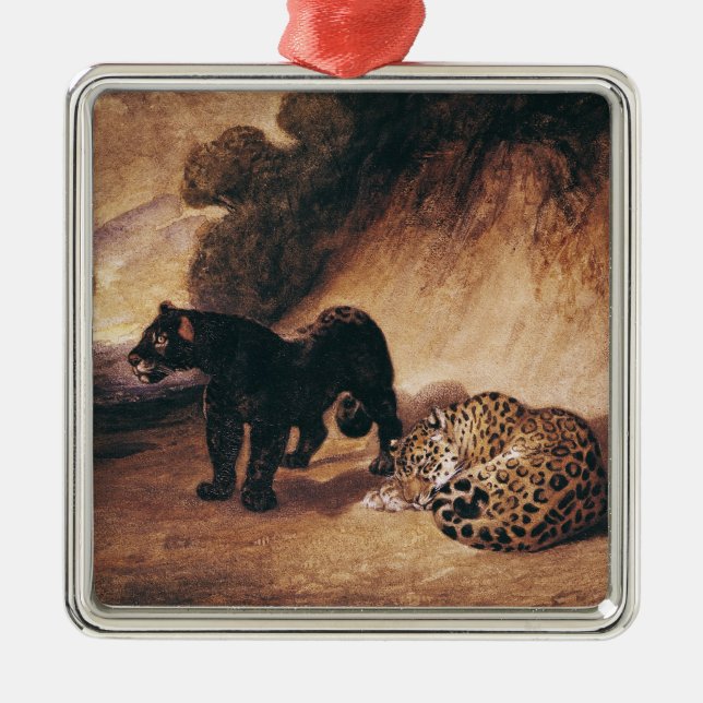 Two Jaguars from Peru Metal Ornament (Front)