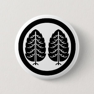 Two Japanese cedars in circle 6 Cm Round Badge