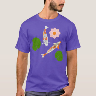 Two Japanese Koi Fish Waterlily Koi Pond T-Shirt