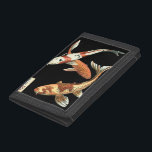 Two Japanese Koi Goldfish on Black Background Trifold Wallet<br><div class="desc">This image represents two bright colourful orange Koi Goldfish on stylish black background. This contemporary fine art print of a traditional Japanese and oriental inspired details will add character to any Zazzle product.</div>
