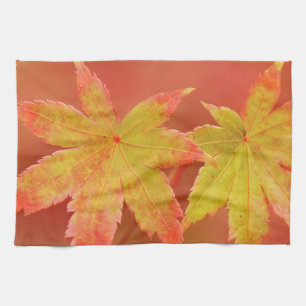 Two Japanese Maple Leaves Tea Towel
