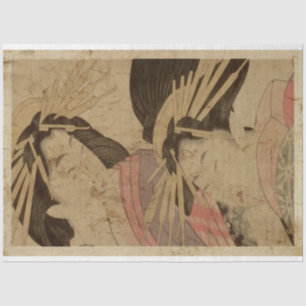 Two Japanese Women Traditional Ukiyo Style  Tissue Paper