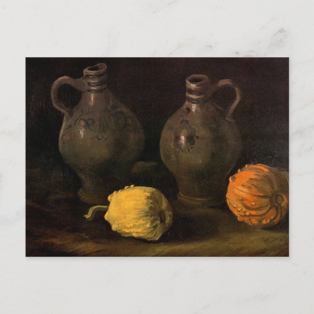 Two Jars and Two Pumpkins by Van Gogh Postcard (Front)