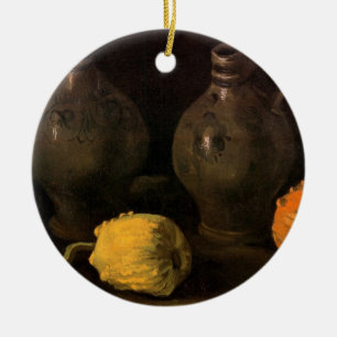 Two Jars and Two Pumpkins by Vincent van Gogh Ceramic Tree Decoration