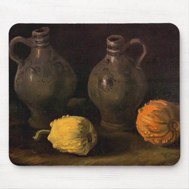 Two Jars and Two Pumpkins by Vincent van Gogh Mouse Pad (Front)