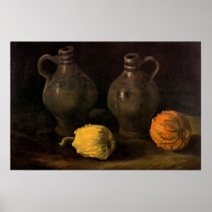 Two Jars and Two Pumpkins by Vincent van Gogh Poster