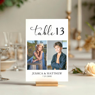 Two Kids Childhood Photos Table Number