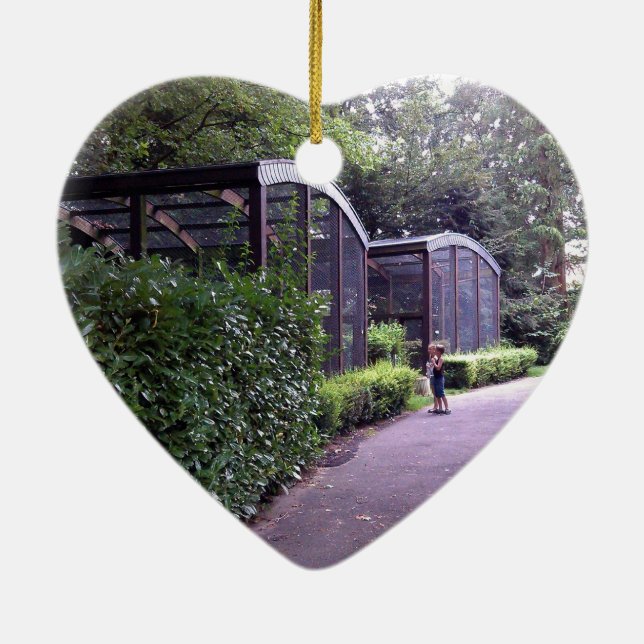 two kids in park ceramic ornament (Back)