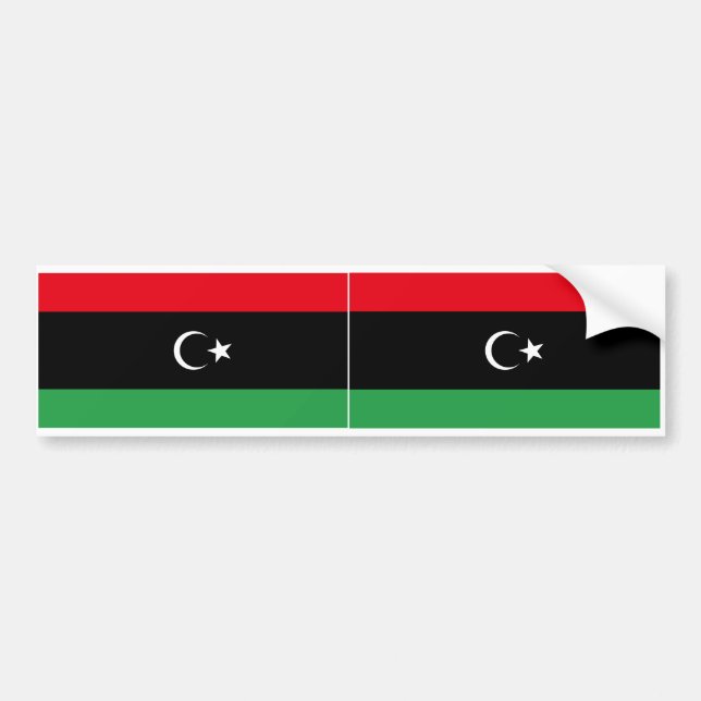 TWO Kingdom of Libya Flag (1951-1969) Bumper Sticker (Front)