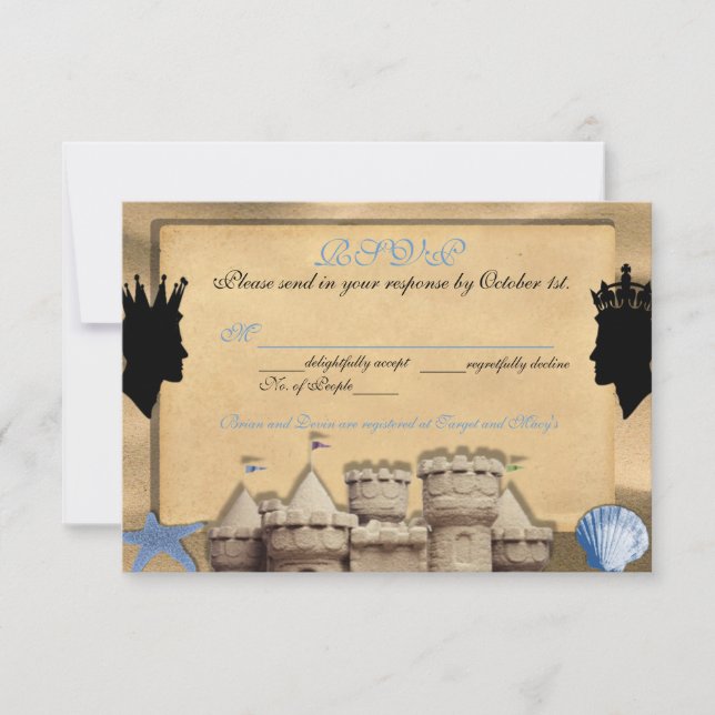 Two Kings Custom Gay Wedding RSVP Cards (Front)