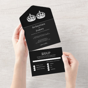 Two Kings Make A Pair Gay Wedding All In One Invitation
