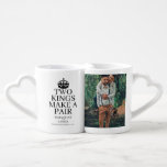 Two Kings Make A Pair Gay Wedding Coffee Mug Set<br><div class="desc">Two Kings Make A Pair Gay Wedding personalised gift ideas  - customise with your own details including a photograph to the back .. wedding gifts for the newly weds from Ricaso</div>