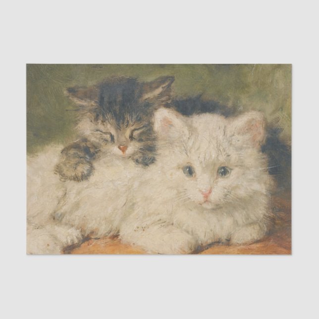 Two Kittens by Henriette Ronner-Knip Tissue Paper (Front)