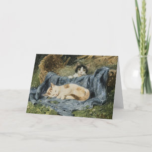 Two Kittens   Julius Adam the Younger Card