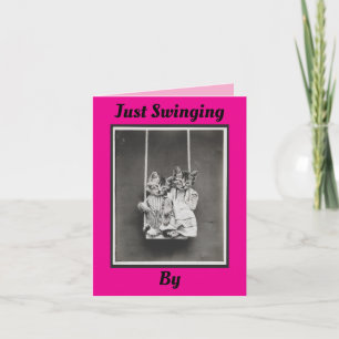 Two Kittens On A Swing Card