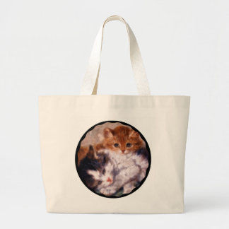 Two Kittens Snuggle by Henriëtte Ronner-Knip Large Tote Bag