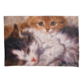 Two Kittens Snuggle by Henriëtte Ronner-Knip Pillowcase