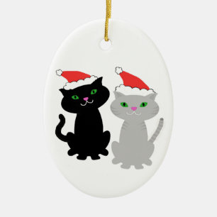 Two Kitties Christmas ornament