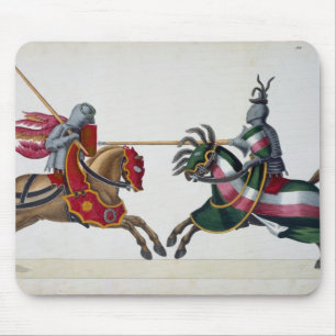 Two knights at a tournament, plate from 'A History Mouse Pad