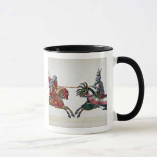 Two knights at a tournament, plate from 'A History Mug