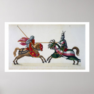 Two knights at a tournament, plate from 'A History Poster