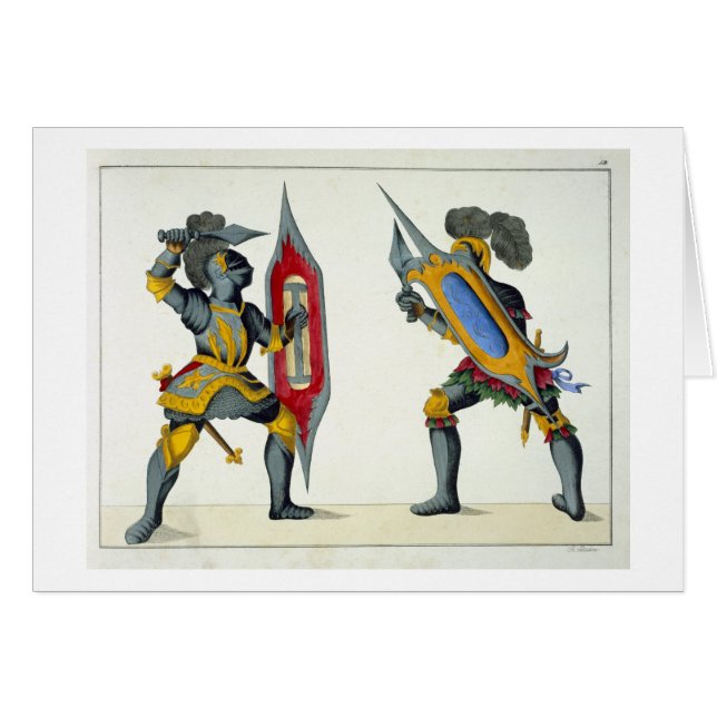 Two knights fighting, plate from 'A History of the (Front Horizontal)
