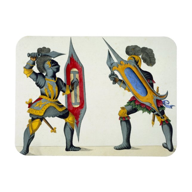 Two knights fighting, plate from 'A History of the Magnet (Horizontal)