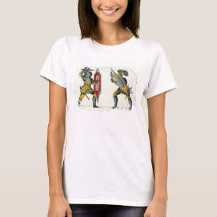 Two knights fighting, plate from 'A History of the T-Shirt