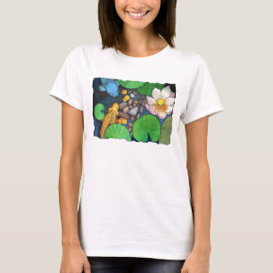 "Two Koi and Lotus" by Agni Kama T-Shirt