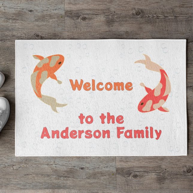 Two Koi in Orange and Red Doormat (Creator Uploaded)