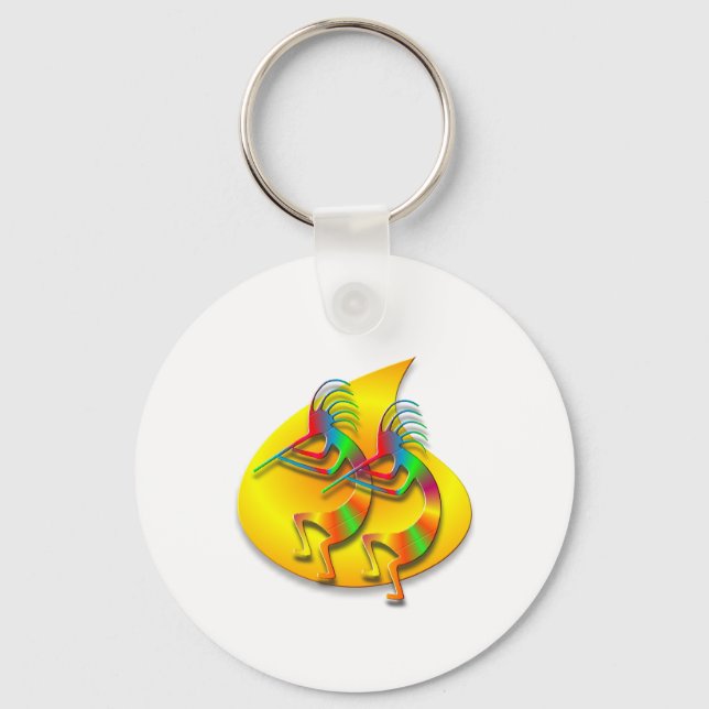 Two Kokopelli #126 Key Ring (Front)
