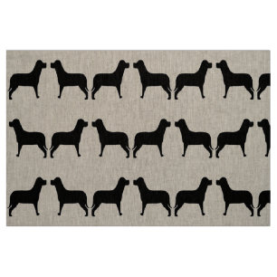 Two Labrador Dog Black Pattern Fabric