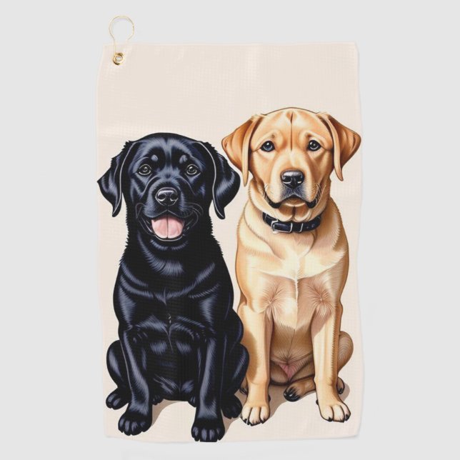 Two Labrador Retrievers Golf Towel (Front)