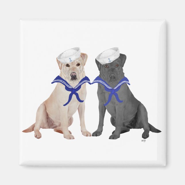 Two  Labrador Retrievers Magnet (Front)