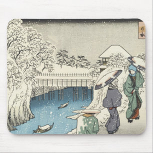 Two Ladies Conversing, Hiroshige, 1853 Mousepad