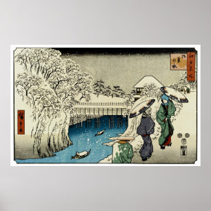 Two Ladies Conversing in the Snow Poster