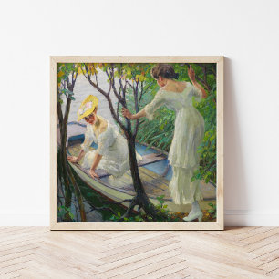 Two Ladies in a Boat   Edward Cucuel Poster
