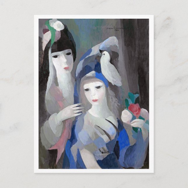 Two Lady and Dove, Marie Laurencin Postcard (Front)