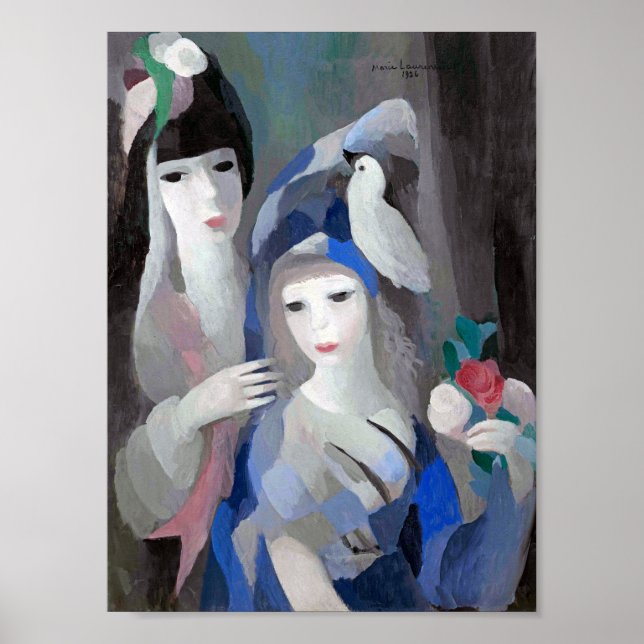 Two Lady and Dove, Marie Laurencin Poster (Front)