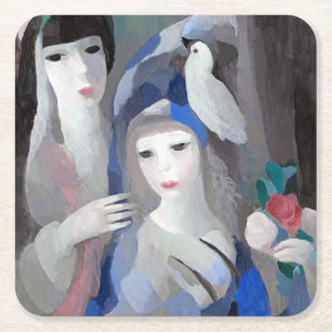 Two Lady and Dove, Marie Laurencin Square Paper Coaster