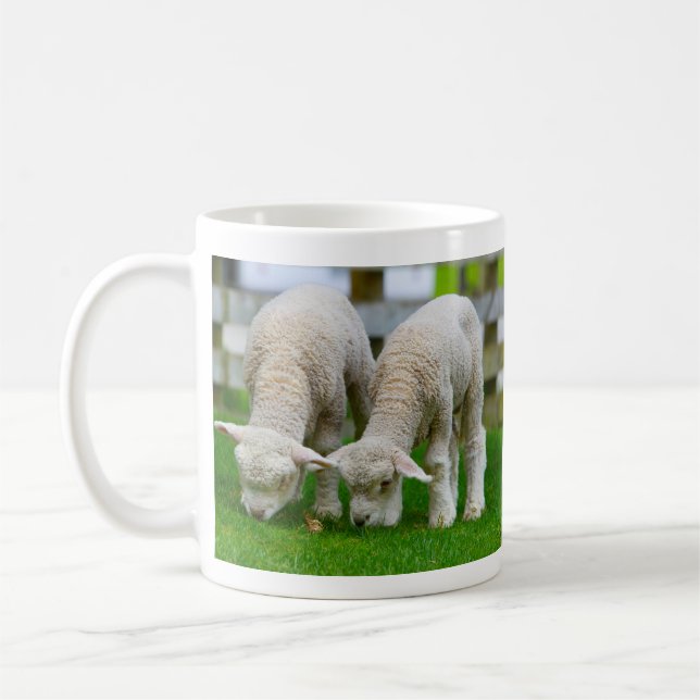 Two Lambs Grazing Mug (Left)