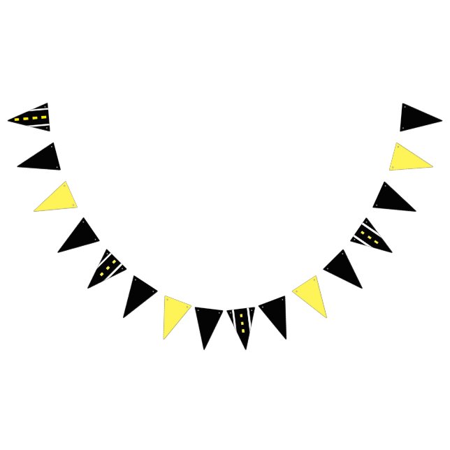 Two Lane Road Party Banner (Black, White & Yellow) (All)