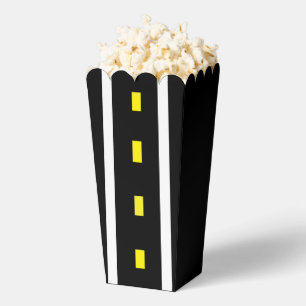 Two Lane Road Popcorn Box (Black, White & Yellow)