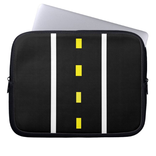 Two Lane Road Tablet Case (Black, White & Yellow) (Front)