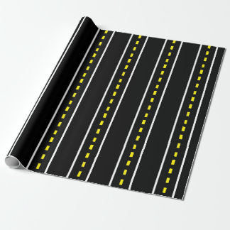 Two Lane Road Wrapping Paper (Black & White)