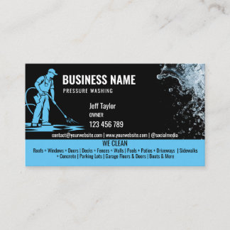 Two Languages Pressure Washing Power Washing Roof Business Card