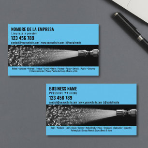 Two Languages Pressure Washing Power Washing Roof Business Card