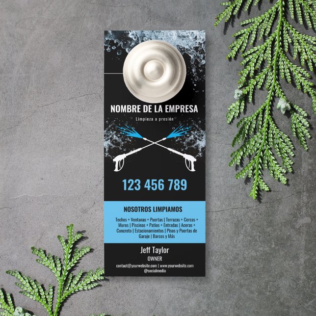 Two Languages Pressure Washing Power Washing Roof Door Hanger (Creator Uploaded)