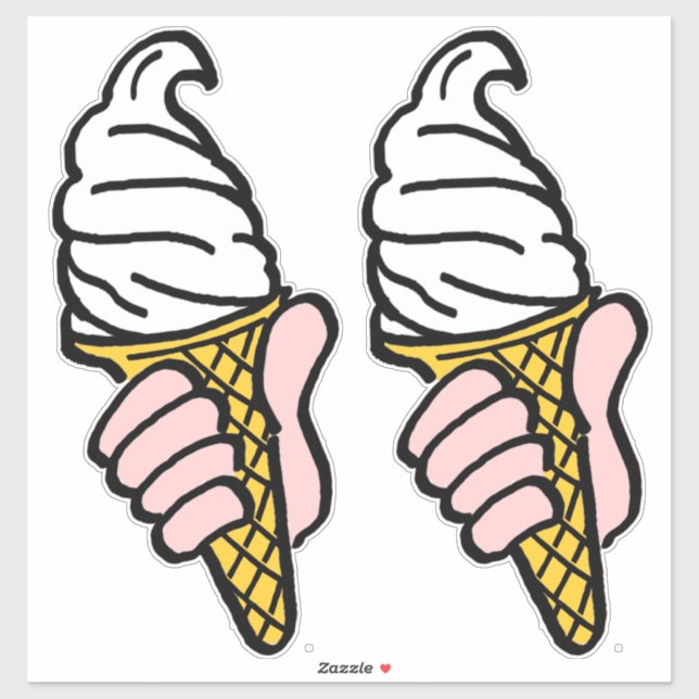 Two Large Bold Graphic Pop-Art Style Ice-Creams (Sheet)